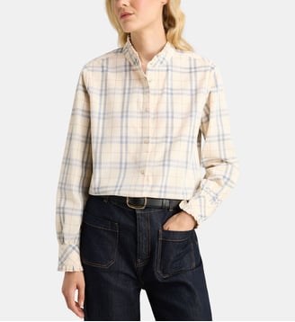 Chemise droite Detroit Cordl velours milleraies - Galeries Lafayette - Écru