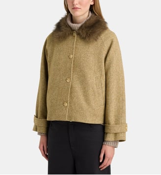 Blouson Arthur Fur col effet fourrure - Galeries Lafayette - Vert