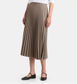 Jupe midi Charlotte Asi plissée coton  - Galeries Lafayette - Beige marron