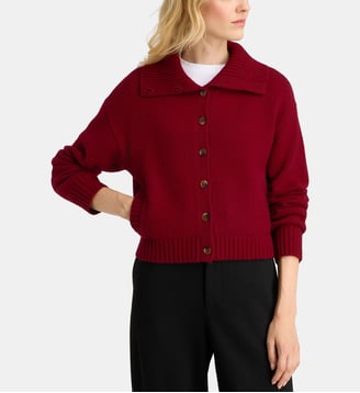 Cardigan droit court Fjord maille laine - Galeries Lafayette - Bordeaux