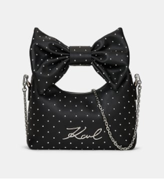 Sac pochette enduit à clous signature - Karl Lagerfeld - Noir