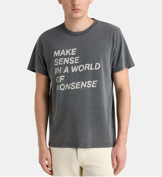 T-shirt droit Roy Make Sense coton délavé  - Nudie Jeans - Gris délavé