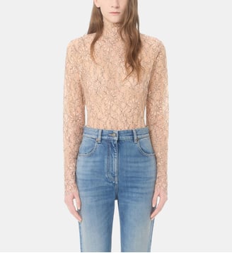 Body en dentelle rebrodée - Valentino Garavani - Beige