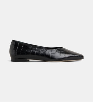 Ballerines Chantal cuir façon croco - Galeries Lafayette - Noir