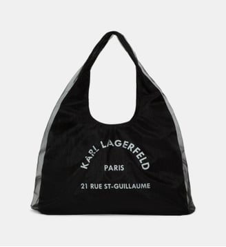 Sac hobo toile signature - Karl Lagerfeld - Black
