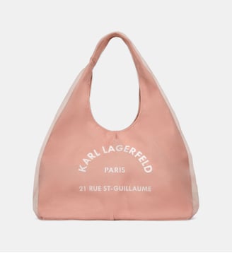 Sac hobo toile signature - Karl Lagerfeld - Rose
