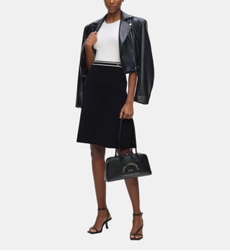 Robe genoux bicolore - Karl Lagerfeld - Blanc et noir