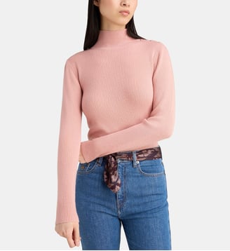 Pull droit Oiselle maille côtelée - Jodhpur - Rose clair