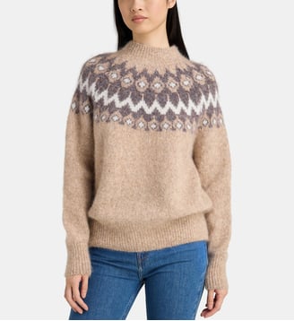 Pull Oleg jacquard - Jodhpur - Marron