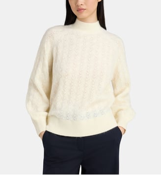 Pull droit Odette maille ajourée - Jodhpur - Écru