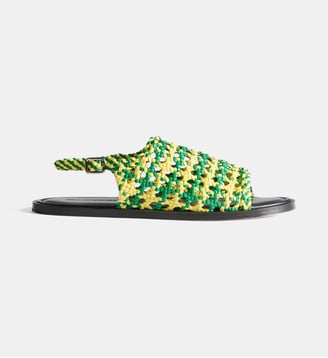 Sandales Net en cuir tressé  - JW Anderson - Jaune et vert