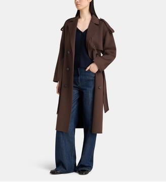 Manteau droit mi long Levanio double face - Jodhpur - Marron chocolat