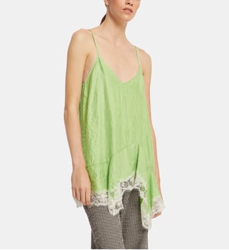 Top Latte droit brettelles col V - Roseanna - Vert