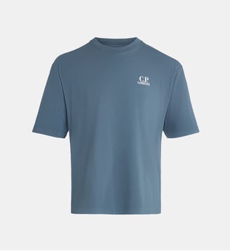 T-shirt droit coton - C.P. Company - Bleu orion