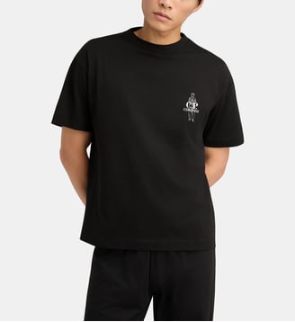 T-shirt droit jersey de coton - C.P. Company - Noir