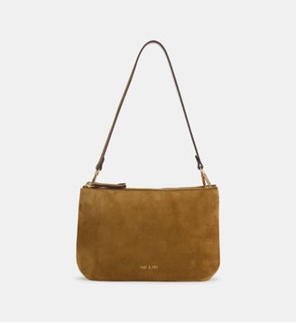Sac pochette Billy en cuir bandoulières - Nat & Nin - Tabac