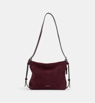 Mini sac hobo Mini Moreen en cuir - Nat & Nin - Aubergine