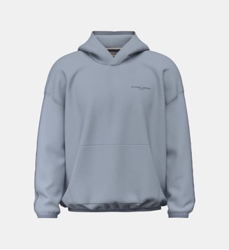 Sweat à capuche droit signature - Guess Jeans - Bleu