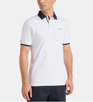 Polo droit Hsport coton - Hackett London - Blanc