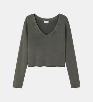 T-shirt droit col V - American Vintage - Artichaut