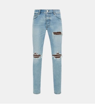 Jean slim stretch délavé usé - Amiri - Bleu clair
