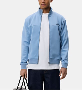 Sweat droit zippé col montant - Les Deux - Bleu clair