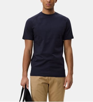T-shirt slim fleur coton bio - Les Deux - Bleu foncé