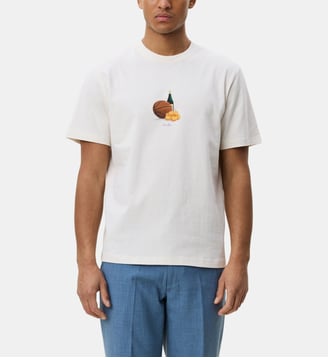 T-shirt droit coton organique imprimé fantaisie - Les Deux - Écru