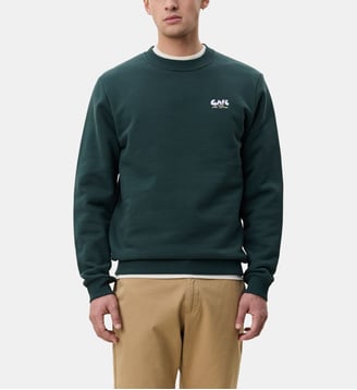 Sweat droit coton organique imprimé fantaisie - Les Deux - Vert foncé