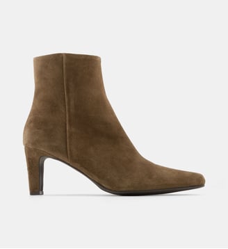 Bottines affinées Cacilie cuir velours - Galeries Lafayette - Marron