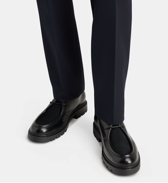 Derbies bi matières Octave bout chasse cuir - Comptoir GL - Noir
