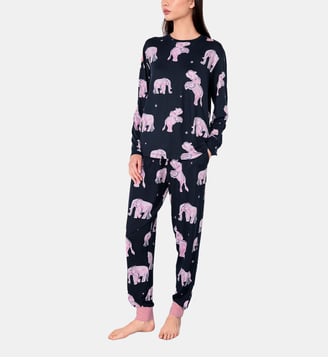 Ensemble Long de pyjama à motif d’éléphant Rêve - Chelsea Peers - Navy