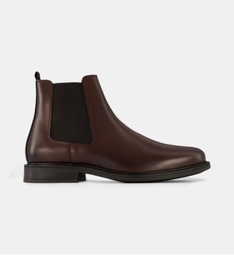 Boots Chelsea Orphée cuir - Comptoir GL - Marron auburn