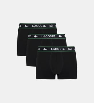 Lot de 3 boxers signature coton stretch - Lacoste - Noir et vert