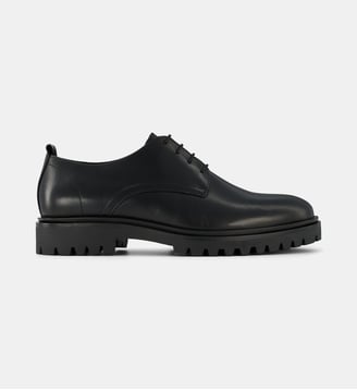 Derbies crantés Olive cuir - Comptoir GL - Noir