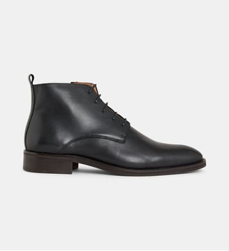 Bottines Omer cuir ou suède - Comptoir GL - Noir