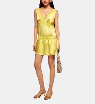 Robe Courte à Dentelle - From Future - Jaune