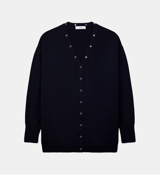 Gilet Lucia en laine mérinos extra-fine - Roseanna - Navy