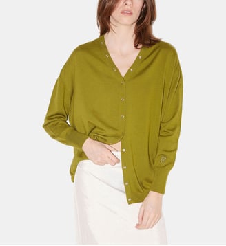 Gilet Lucia en laine mérinos extra-fine - Roseanna - Vert