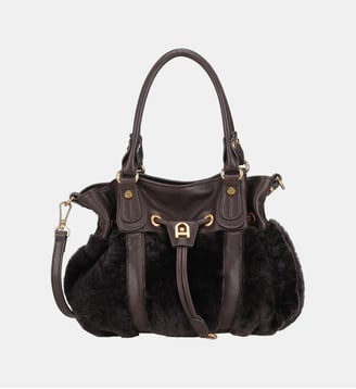 Sac à main MS015-01 en peau lainé - Arthur & Aston - Marron et noir