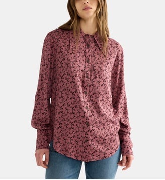 Chemise droite à imprimé floral - Wrangler - Rose