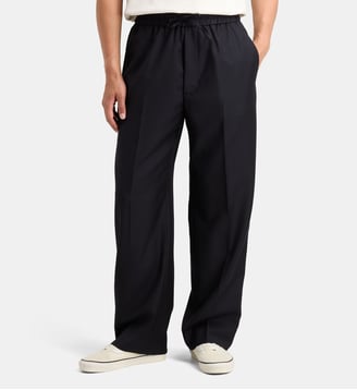 Pantalon de costume droit Nilson en twill  - Officine Générale - Bleu marine foncé