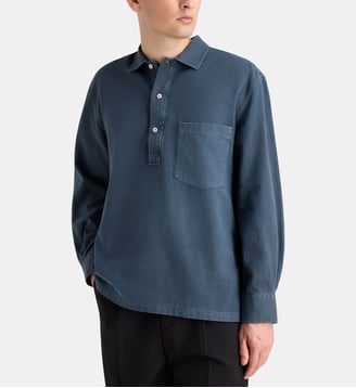 Chemise polo Jordy coton - Officine Générale - Gris bleu