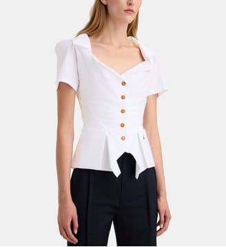 Chemise structurée Monday à manches courtes en coton - Vivienne Westwood - White