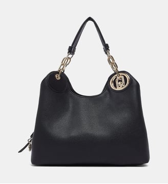 Sac cabas Faiza grainé - Liu Jo - Noir et doré