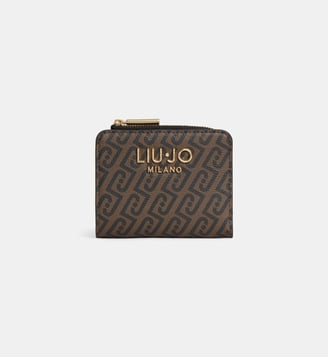 Petit portefeuille Caliwen monogrammé - Liu Jo - Marron et noir