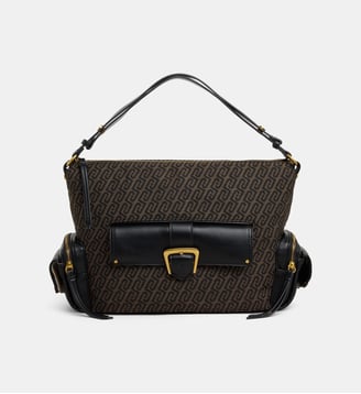 Sac à main Hobo monogrammes - Liu Jo - Marron et noir
