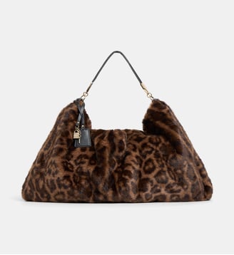 Sac hobo effet fourrure léopard - Liu Jo - Leopard print