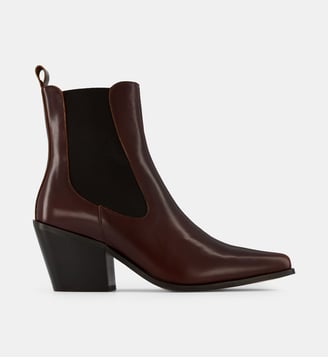 Bottines Cecile style western Cécile cuir - Galeries Lafayette - Marron