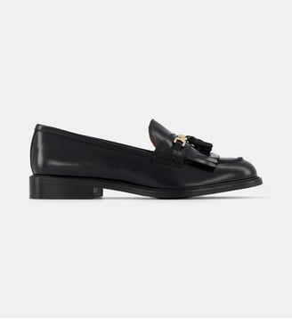 Mocassins à pampilles Clothilde cuir - Galeries Lafayette - Noir